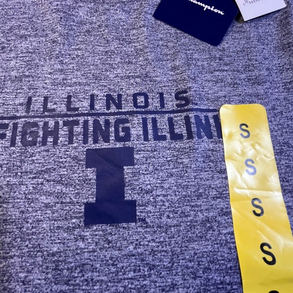 Champion Illinois Fighting Illini Long Sleeve Athletic T Shirt Gray Size S - Picture 2 of 7
